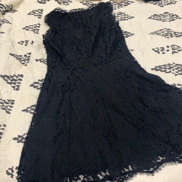 Joie Black Lace Mini Dress Medium - Picture 5 of 7
